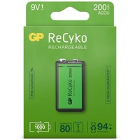 GP Batteries ReCyko E-Blok, 9V oplaadbare batterij Groen