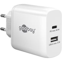 goobay USB-C PD Dual Fast Charger (45 W) Wit