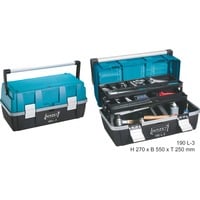 Hazet Kunststof gereedschapskist 190L-3 Blauw/zwart, 3 uitneembare doosjes voor kleine onderdelen in het deksel
