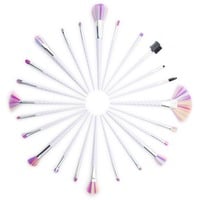 Rio Unicorn Make-up Brush Collection kwasten Wit/pink (roze), 24 professionele make-up kwasten